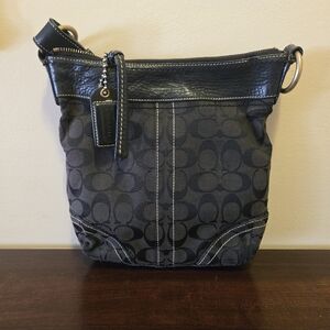 Vintage Coach Jacquard Logo Handbag